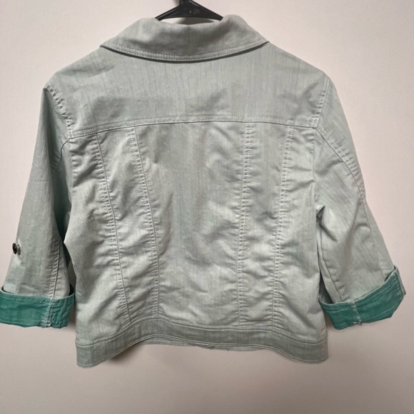 BACCINI DENIM LT GREEN JACKET SIZE PETITE LARGE - Picture 5 of 8